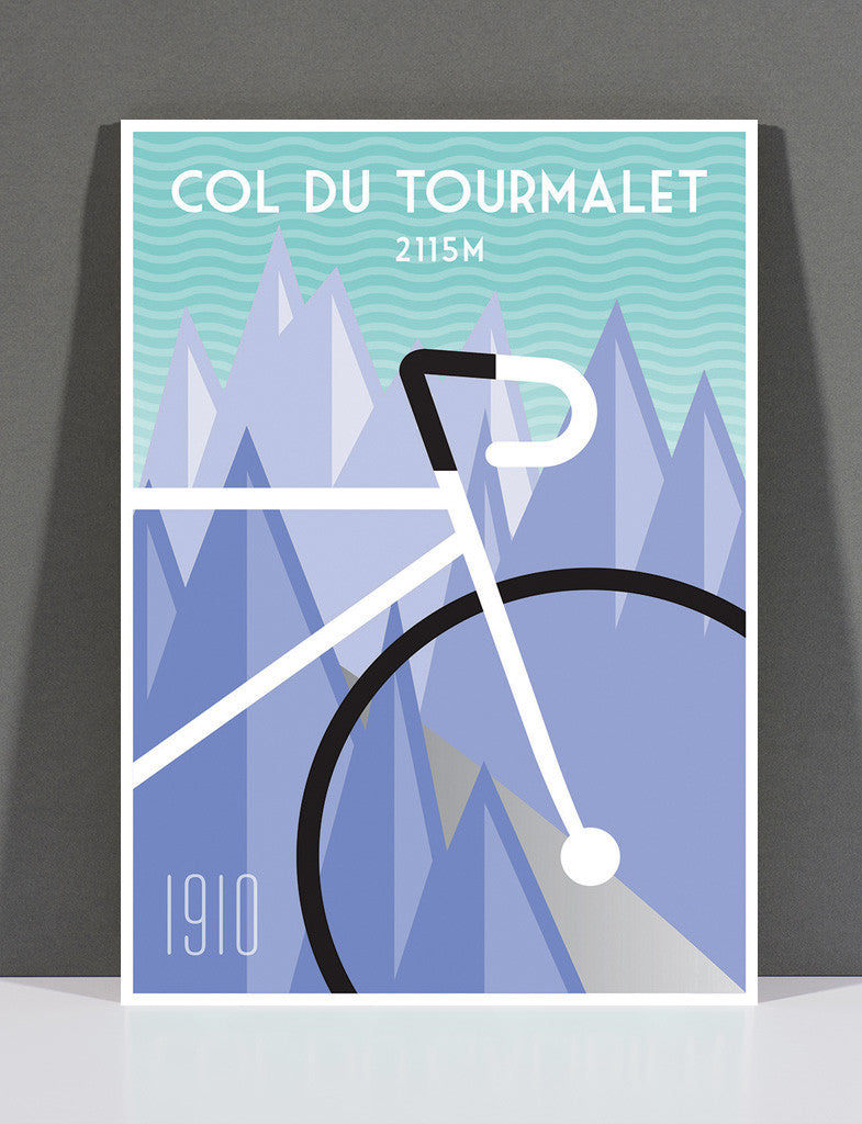 SpeedyShark Col du Tourmalet Art Deco Print