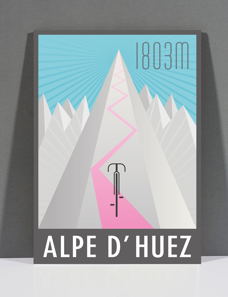 SpeedyShark Alpe d'Huez Art Deco Print