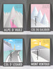 SpeedyShark The Alps Print Collection Art Deco Featuring Four Prints