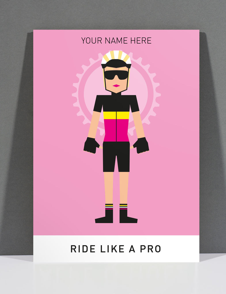 SpeedyShark Ride Like A Pro Short Blonde Hair & Pink Background
